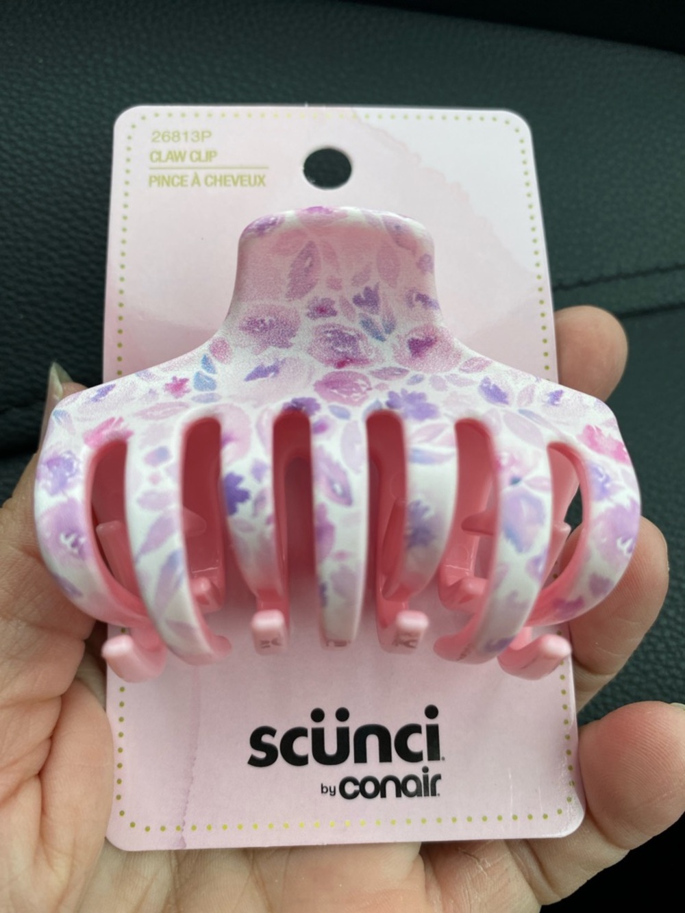 Floral Pink Claw Hair Clip